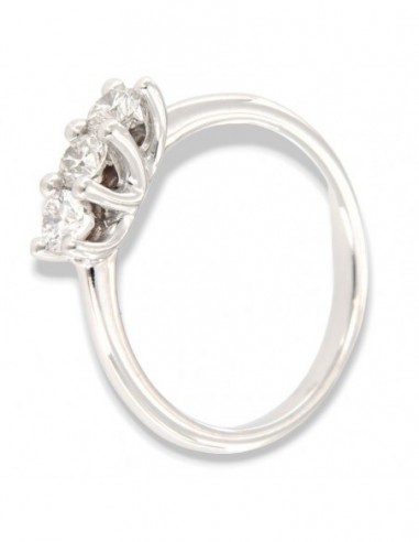 Anello Oro Bianco Trilogy Diamanti 0,58 Carati [321ce1d9]