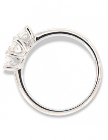 Anello Oro Bianco Trilogy Diamanti 0,58 Carati [850120dd]