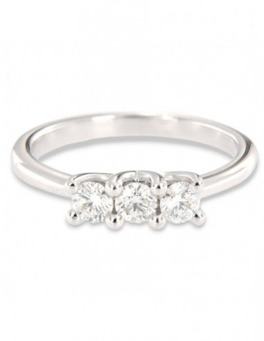 Anello Oro Bianco Trilogy Diamanti 0,58 Carati [5c2763d0]