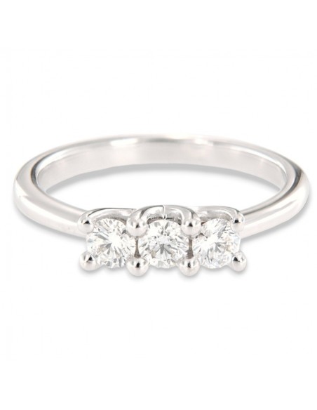 Anello Oro Bianco Trilogy Diamanti 0,58 Carati [5c2763d0]