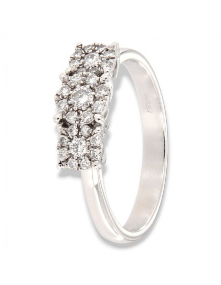 Anello Oro Bianco Trilogy Magic 0,34 Carati misura 2 centrale misura 1 laterali [1e49d64d]