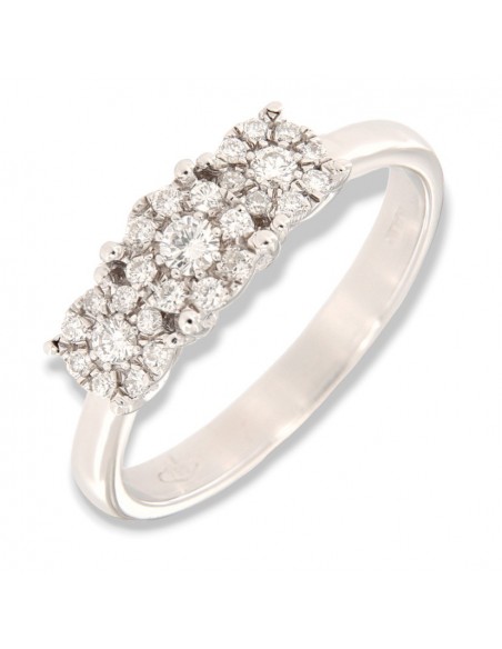 Anello Oro Bianco Trilogy Magic 0,34 Carati misura 2 centrale misura 1 laterali [8cd399d4]
