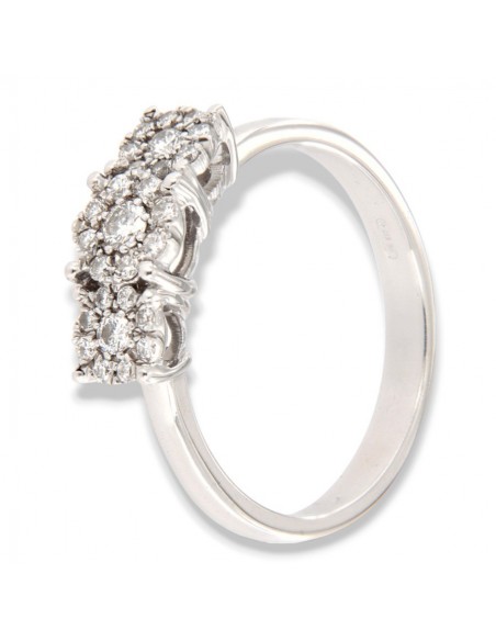 Anello Oro Bianco Trilogy Magic 0,34 Carati misura 2 centrale misura 1 laterali [8983deca]