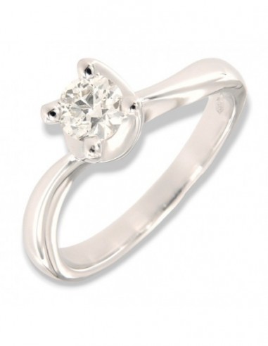 Anello Oro Bianco Solitario Diamante 0,52 Carati [b0e07ec6]