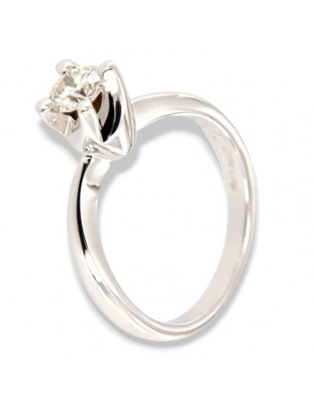 Anello Oro Bianco Solitario Diamante 0,52 Carati [b5b039d8]