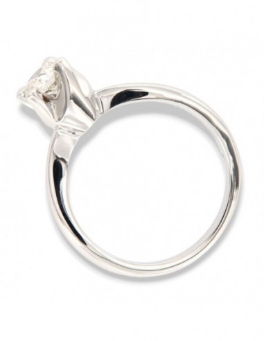 Anello Oro Bianco Solitario Diamante 0,52 Carati [02adf8dc]