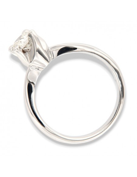 Anello Oro Bianco Solitario Diamante 0,52 Carati [02adf8dc]