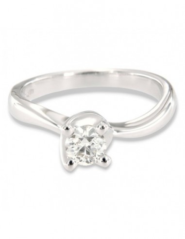 Anello Oro Bianco Solitario Diamante 0,52 Carati [db8bbbd1]