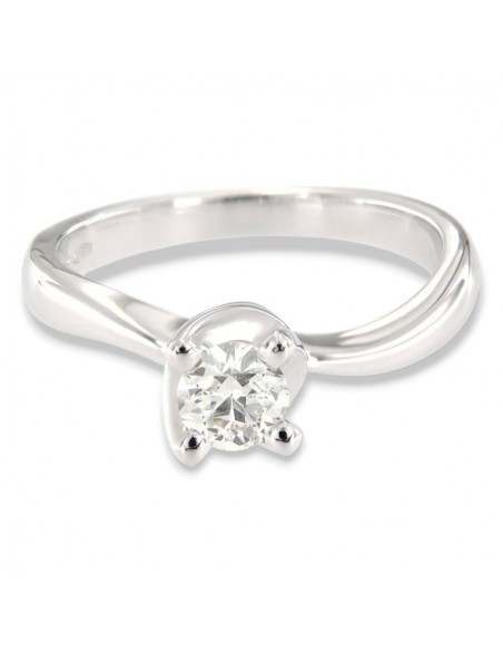 Anello Oro Bianco Solitario Diamante 0,52 Carati [db8bbbd1]