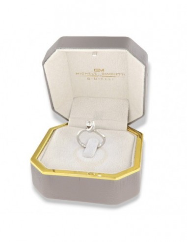 Anello Oro Bianco Solitario Diamante 0,52 Carati [6c967ad5]