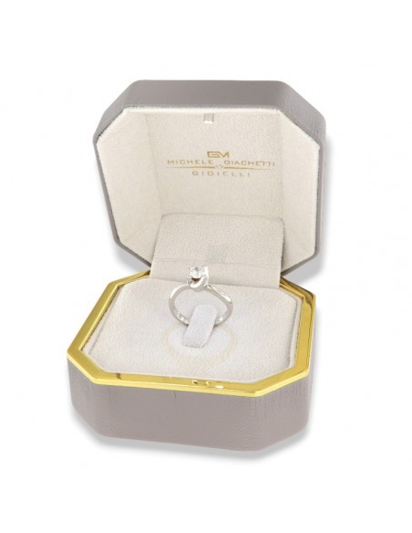 Anello Oro Bianco Solitario Diamante 0,52 Carati [6c967ad5]