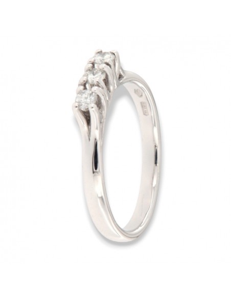 Anello Oro Bianco Trilogy 0,24 Carati Modello Abbraccio [8457ec68]