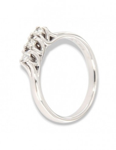 Anello Oro Bianco Trilogy 0,24 Carati Modello Abbraccio [9cee6298]