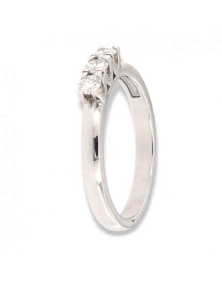 Anello Oro Bianco Trilogy 0,31 Carati Modello Castone a V [334a2d6c]