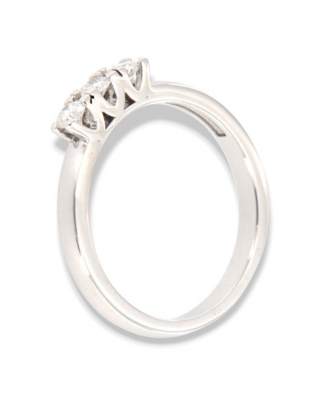 Anello Oro Bianco Trilogy 0,31 Carati Modello Castone a V [1b42ba99]