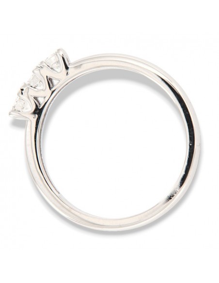 Anello Oro Bianco Trilogy 0,31 Carati Modello Castone a V [ac5f7b9d]