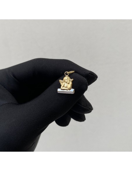 Ciondolo Oro Giallo Putto Rilievo Su Oro Bianco [1eef2370]