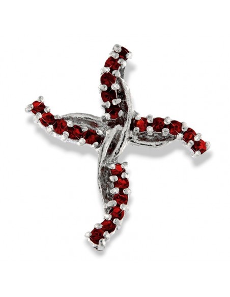 CIONDOLO ARGENTO RODIATO CROCE INTRECCIATA CON ZIR [3a2601f9]