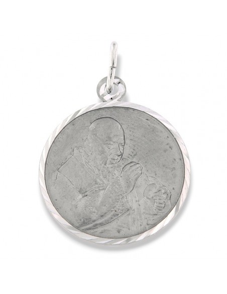 Ciondolo Argento Rodiato Piastra Padre Pio [98103662]