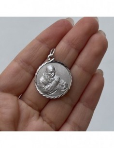 Ciondolo Argento Rodiato Piastra Padre Pio [98103662] 2