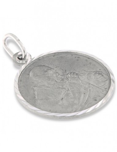 Ciondolo Argento Rodiato Piastra Padre Pio [feaed5cb]