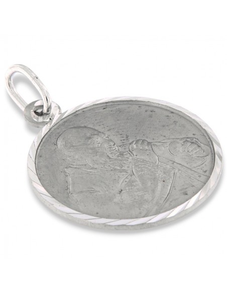 Ciondolo Argento Rodiato Piastra Padre Pio [feaed5cb]