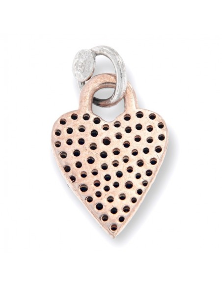CIondolo Argento Rodiato Cuore ZIrconi Neri [ef023263]