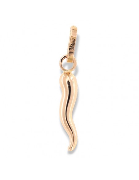 Ciondolo Oro Rosa Corno Portafortuna 16MM [6476c61f]