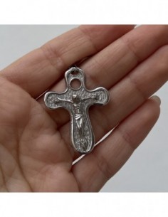 CIONDOLO ARGENTO RODIATO CROCE BORDI TONDI [7c20044d] 2