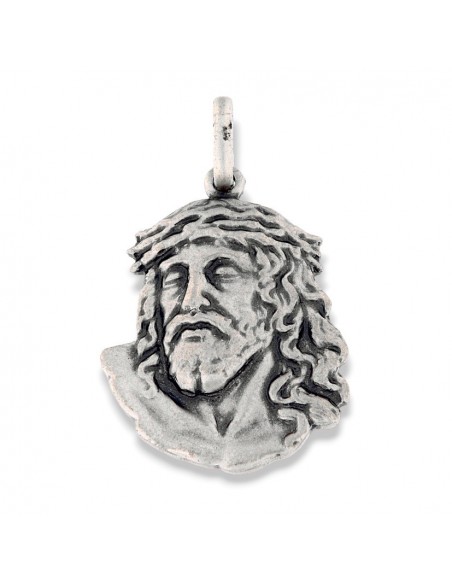 Ciondolo Argento Brunito Testa di Gesù Cristo [aeb8ac9c]