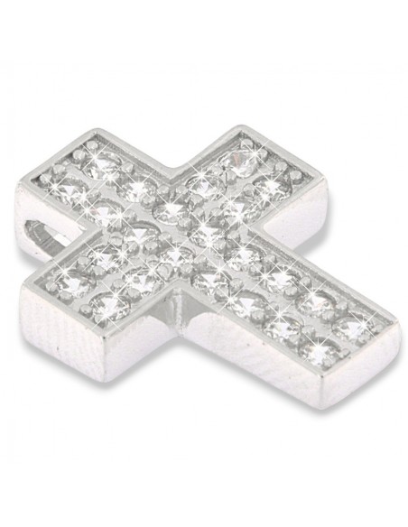 Ciondolo Argento Rodiato Croce Con Zirconi Bianchi [22d68869]