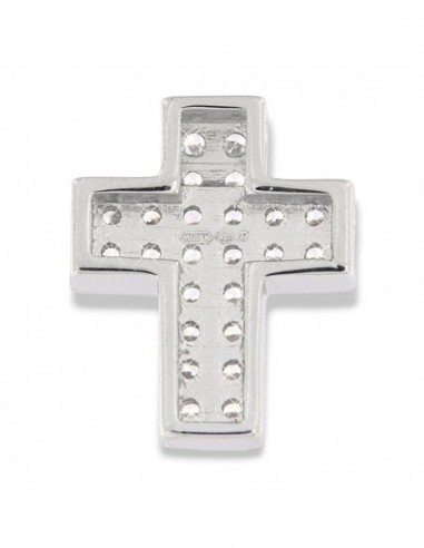 Ciondolo Argento Rodiato Croce Con Zirconi Bianchi [2786cf77]