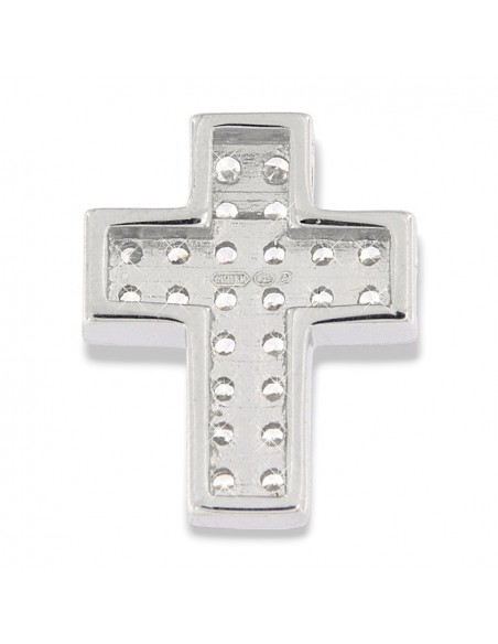 Ciondolo Argento Rodiato Croce Con Zirconi Bianchi [2786cf77]