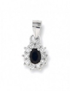 Ciondolo Argento Rodiato Principessa Nera 4x3MM [89b22183]