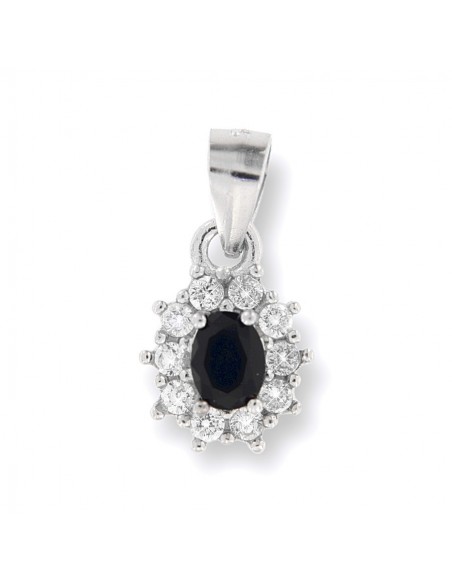 Ciondolo Argento Rodiato Principessa Nera 4x3MM [89b22183]