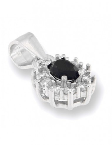 Ciondolo Argento Rodiato Principessa Nera 4x3MM [a036a514]