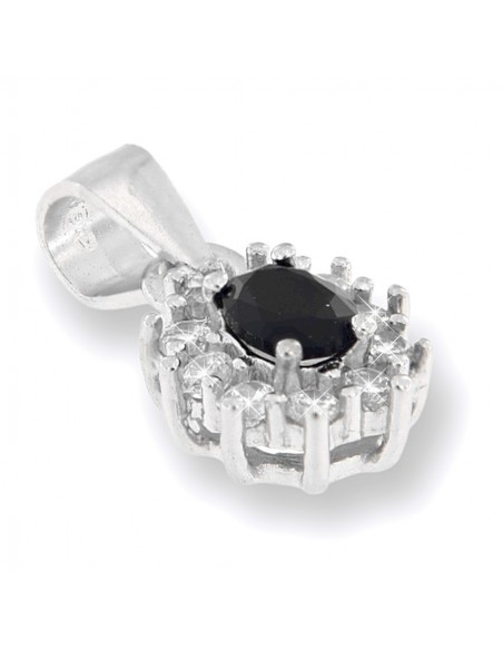 Ciondolo Argento Rodiato Principessa Nera 4x3MM [a036a514]