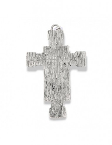 CIONDOLO ARGENTO RODIATO CROCE PIATTA BASSO [8706ccb9]