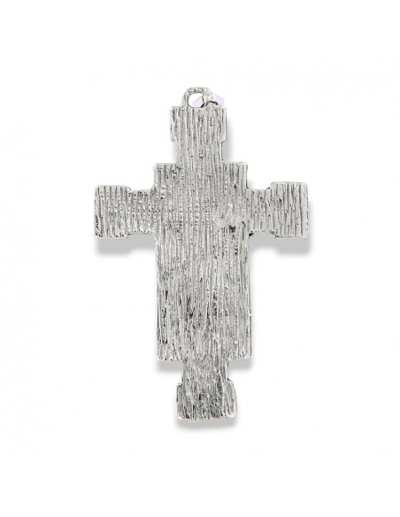 CIONDOLO ARGENTO RODIATO CROCE PIATTA BASSO [8706ccb9]