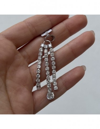 Ciondolo Argento Rodiato Ciuffo Zirconi Bianchi [f06c7a72]