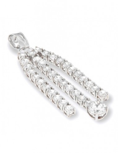 Ciondolo Argento Rodiato Ciuffo Zirconi Bianchi [4771bb76]