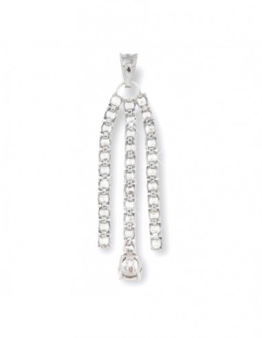 Ciondolo Argento Rodiato Ciuffo Zirconi Bianchi [4221fc68]
