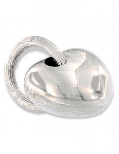 Ciondolo Argento Cuore Bombato 3D Foro Laterale [28d6ac0e]