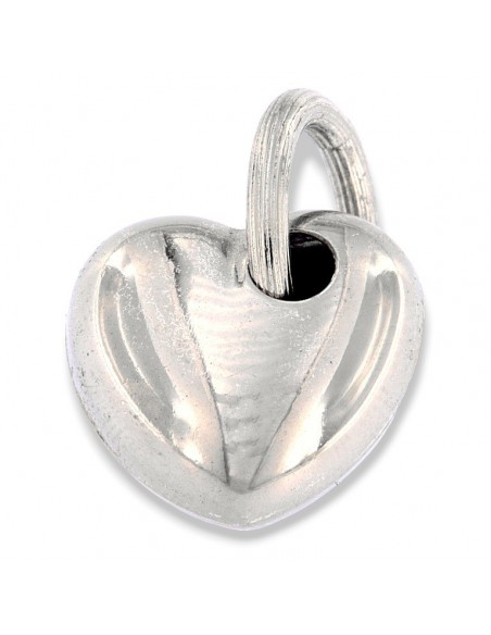 Ciondolo Argento Cuore Bombato 3D Foro Laterale [2d86eb10]