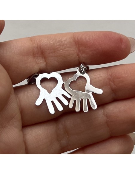 Ciondolo Argento Mani Con Cuore DIvisibile [2d1df5aa]