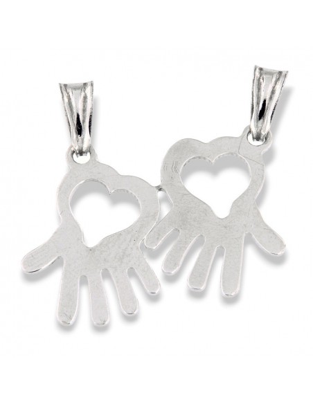 Ciondolo Argento Mani Con Cuore DIvisibile [9f5073b0]