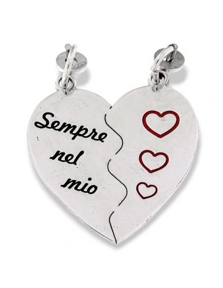 Ciondolo Argento Rodiato Cuore Divisibile San Vale [a4761922]