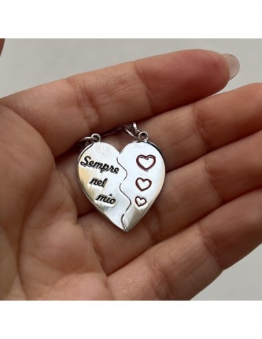 Ciondolo Argento Rodiato Cuore Divisibile San Vale [5d844556]