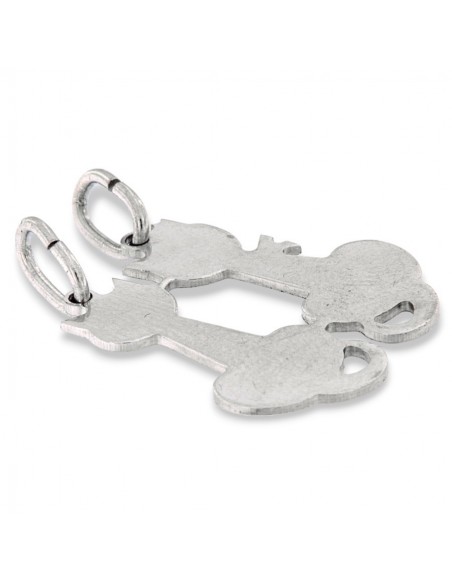 Ciondolo Argento Rodiato Gattini Divisibili [f286ea6e]