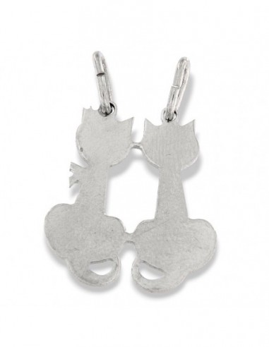 Ciondolo Argento Rodiato Gattini Divisibili [f7d6ad70]
